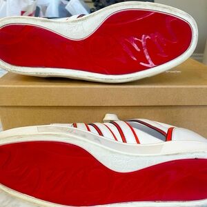 Christian Louboutin Bianco Vida Viva Sneakers in White Leather. Mens size 46